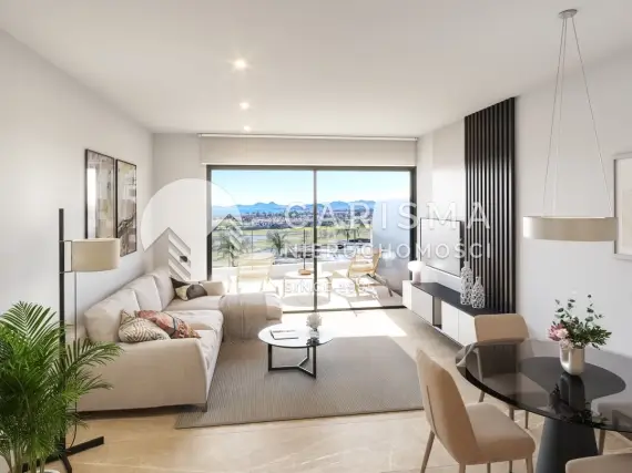 (5) Apartamenty przy Serena Golf z widokiem na morze, tarasami i ogrodami w Los Alcázares