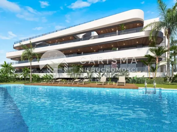 (7) Apartamenty przy Serena Golf z widokiem na morze, tarasami i ogrodami w Los Alcázares