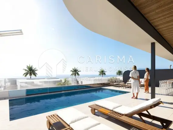 (11) Apartamenty przy Serena Golf z widokiem na morze, ogrodami i tarasami w Los Alcázares