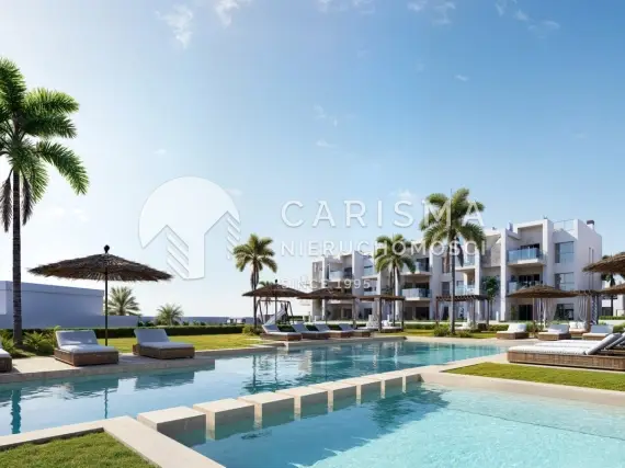 (6) Apartamenty przy polu golfowym blisko morza i Los Alcázares – baseny, SPA i siłownia w Hiszpanii